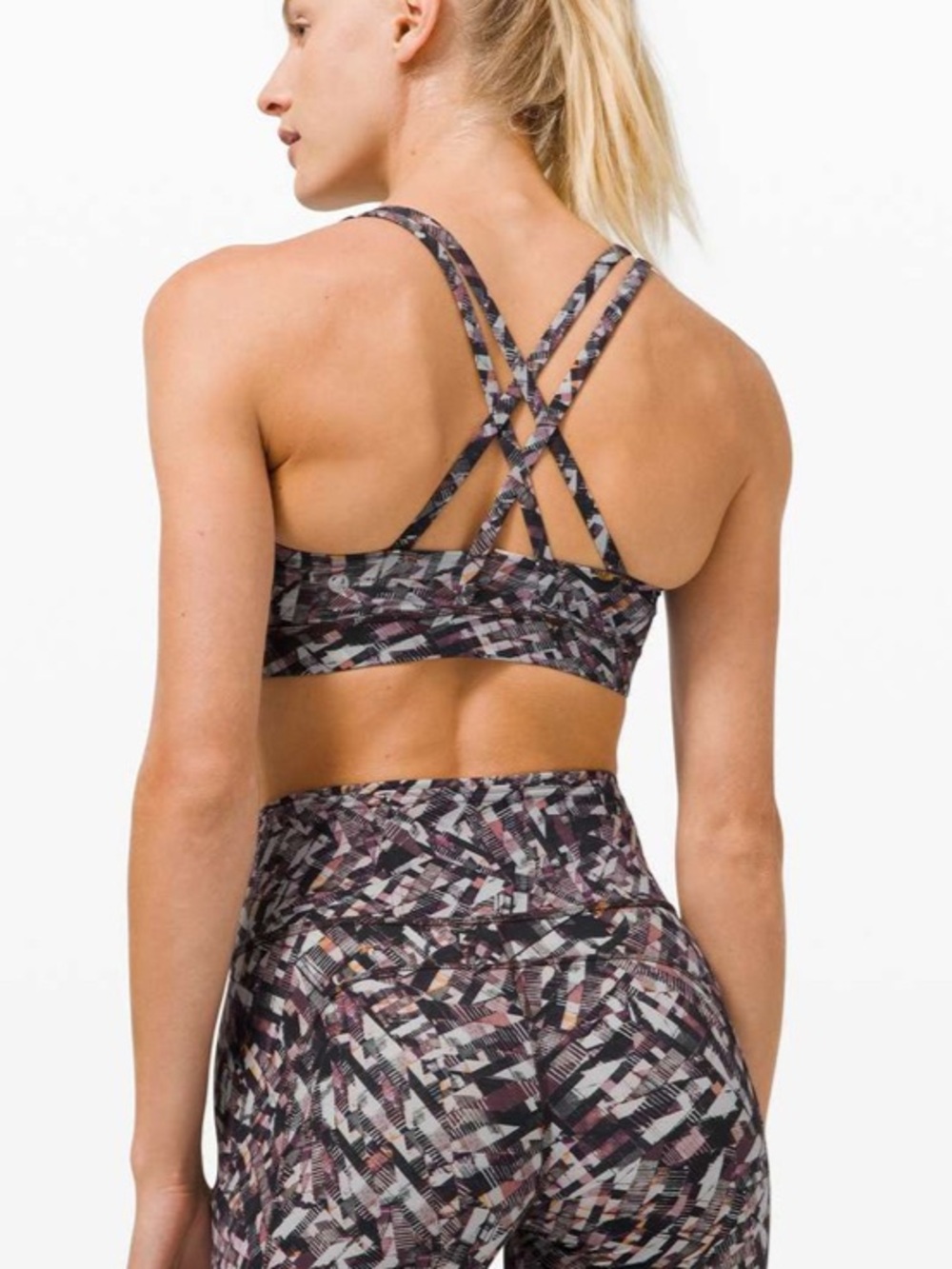lululemon Energy bra strappy, pink multi
